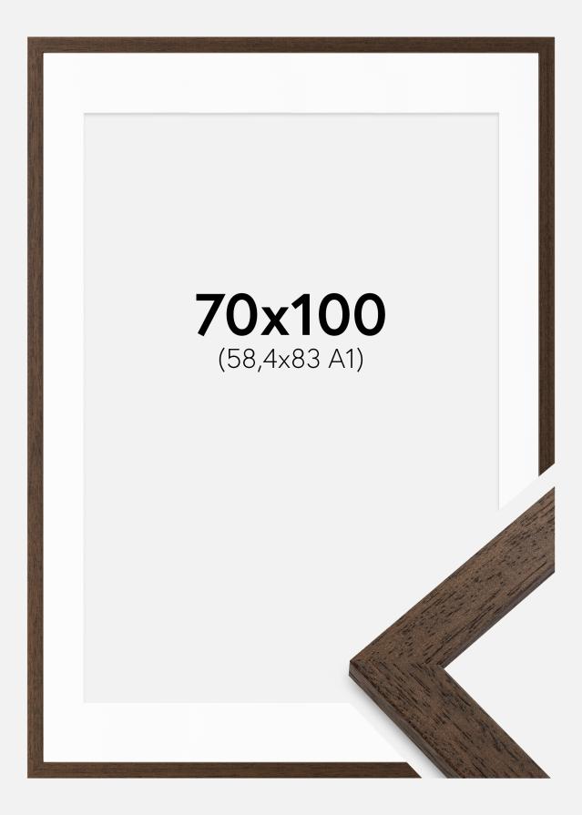 Rāmis Brown Wood 70x100 cm - Paspartū Balts 59,4x84 cm (A1)