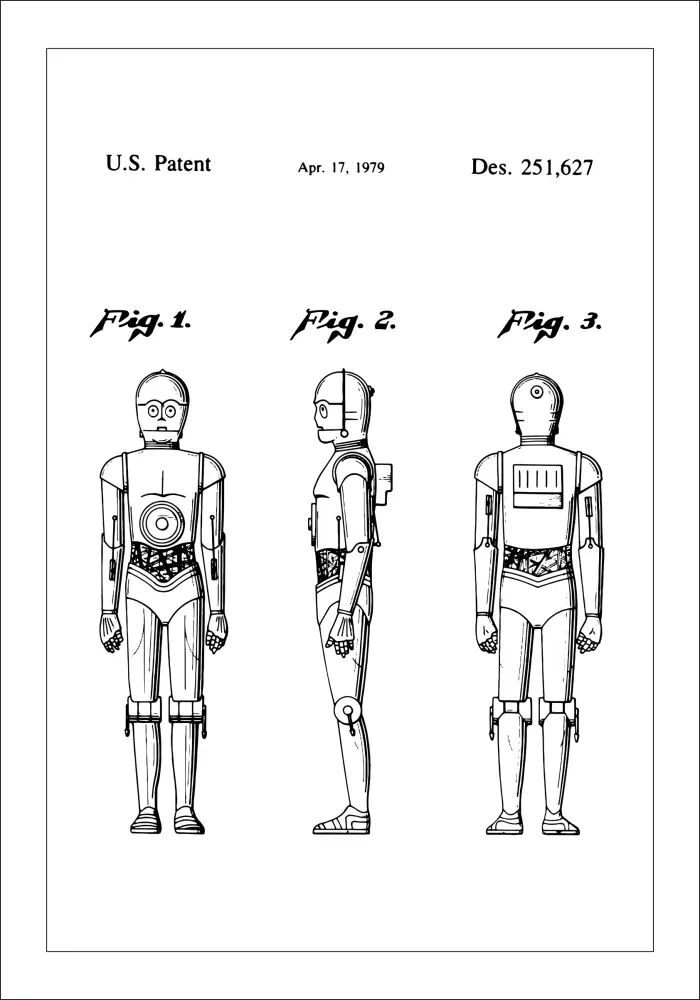 Patenta rasējums - Star Wars - C-3PO Plakāts