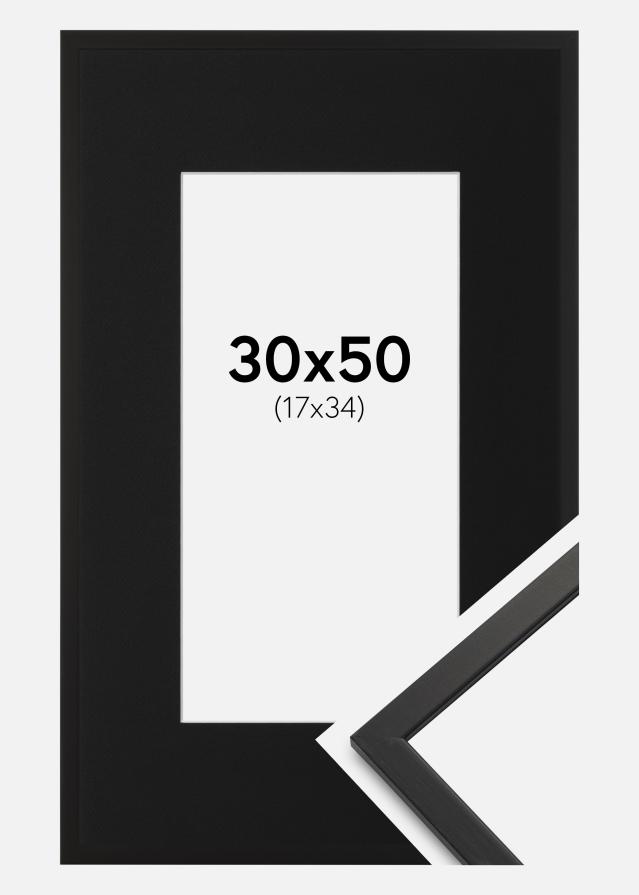 Rāmis Edsbyn Melns 30x50 cm - Paspartū Melns 18x35 cm