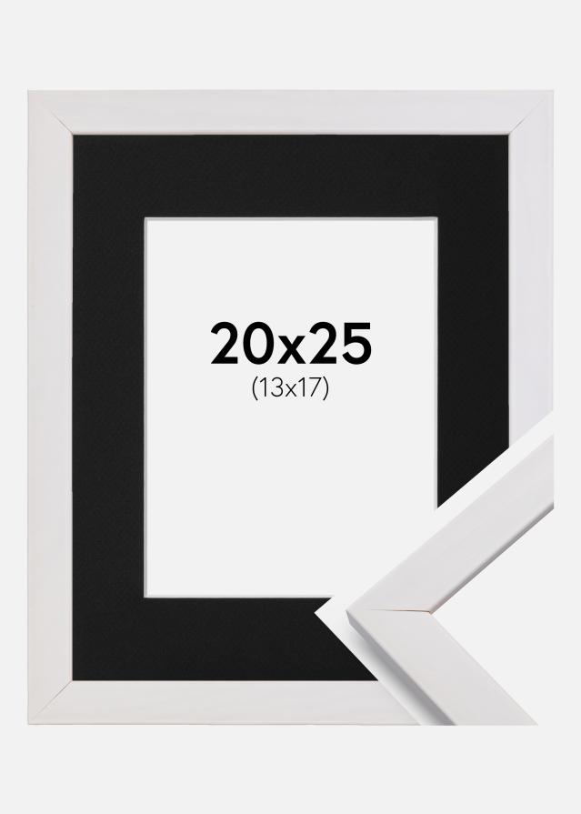 Rāmis Estētisks Balts 20x25 cm - Paspartū Melns 14x18 cm