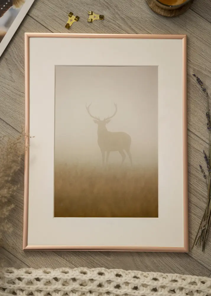 Rāmis Scandi Rose gold 30x40 cm - Paspartū Balts 8x12 inches