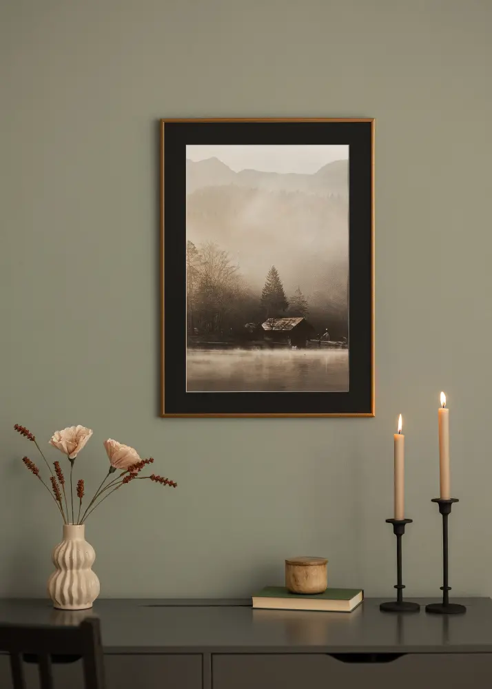 Rāmis New Lifestyle Bronza 50x70 cm - Paspartū Melns 16x24 inches