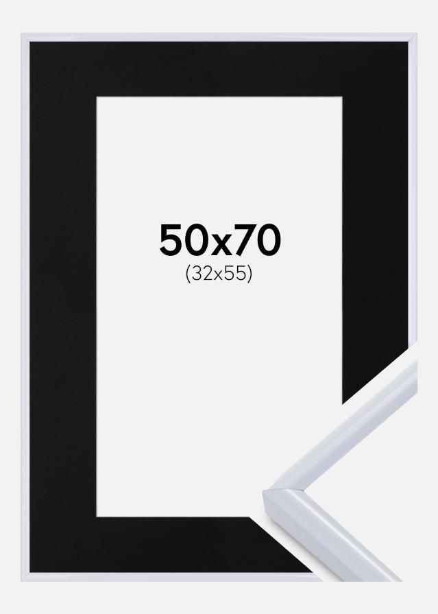 Rāmis Victoria Balts 50x70 cm - Paspartū Melns 33x56 cm