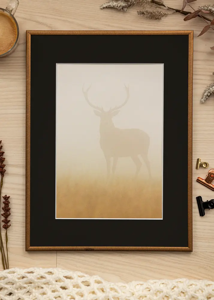 Rāmis New Lifestyle Bronza 50x70 cm - Paspartū Melns 16x24 inches