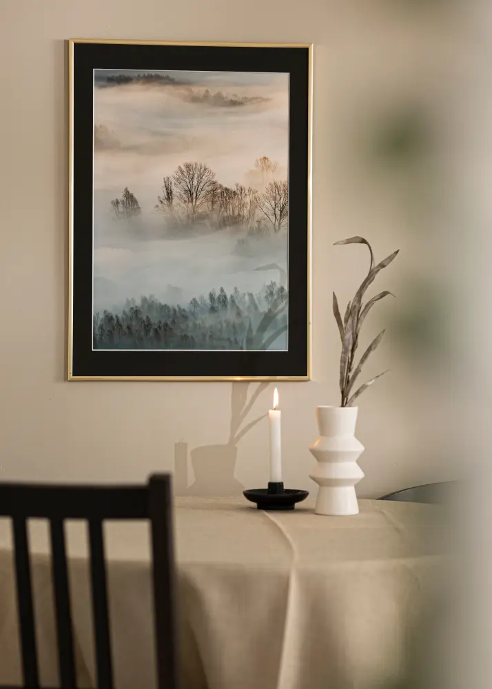 Rāmis New Lifestyle Zelta 30x40 cm - Paspartū Melns 8x12 inches