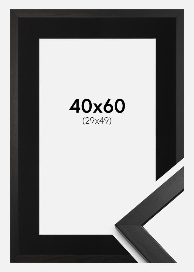 Rāmis Estētisks Melns 40x60 cm - Paspartū Melns 30x50 cm