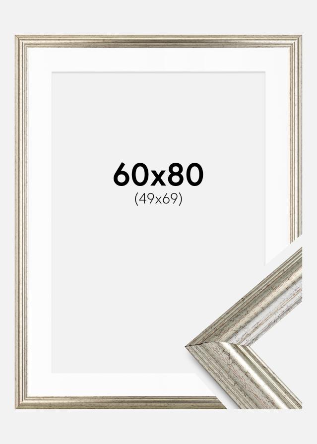 Rāmis Västkusten Sudrabs 60x80 cm - Paspartū Balts 50x70 cm