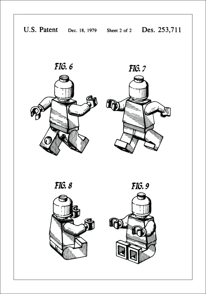 Patenta rasējums - Lego II Plakāts