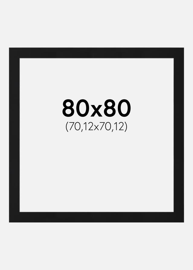 Paspartū Melns Standarts (Balts Kodols) 80x80 cm (70,12x70,12)