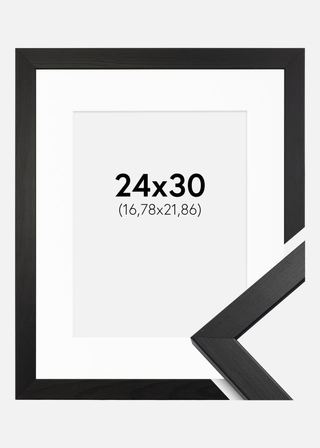 Rāmis Estētisks Melns 24x30 cm - Paspartū Balts 7x9 inches