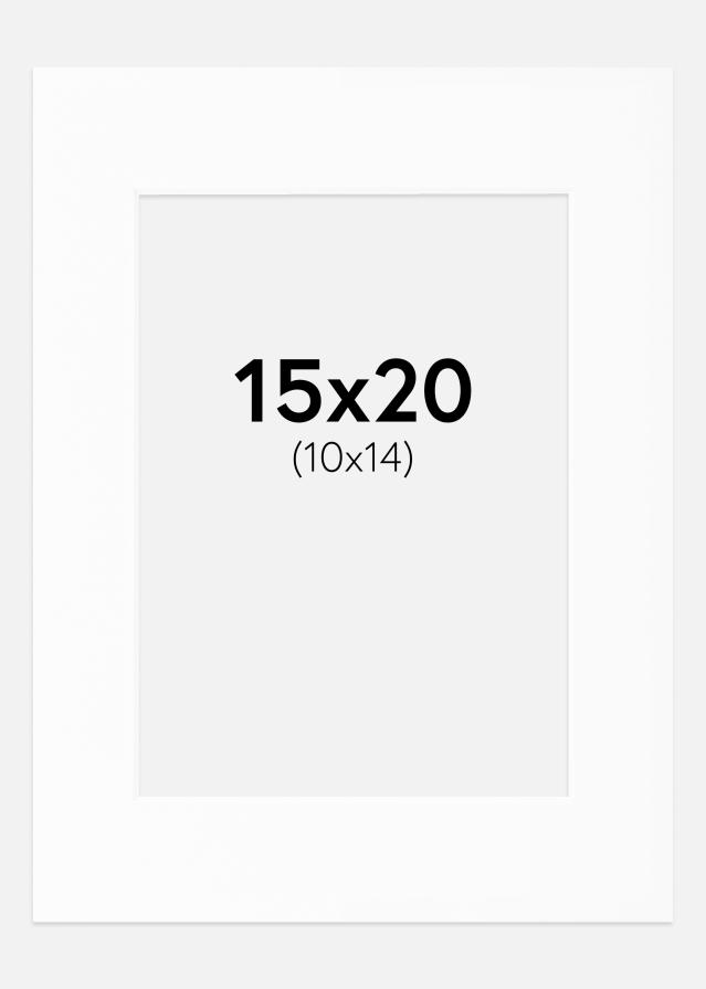 Paspartū Balts Standarts Balta krāsota maliņa 15x20 cm (10x14)